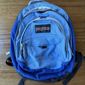 Vintage JanSport Blue Backpack 3 Pocket
